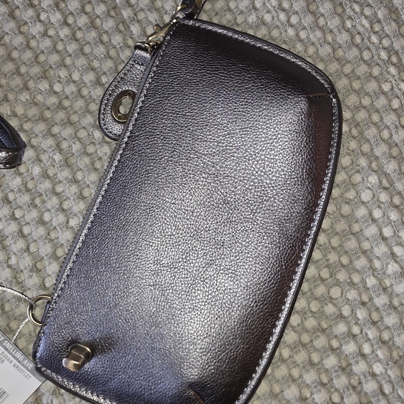 Joy Susan Metalic Gray Crossbody Wristlet NWT - Picture 7 of 9